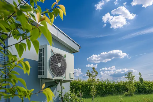 Schéma explicatif du fonctionnement d'une pompe à chaleur air-air.