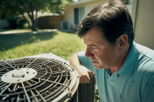 Nettoyage du condenseur d'un climatiseur pour un entretien optimal.