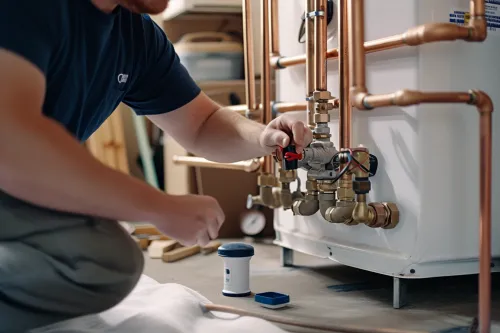 Schéma des étapes d'installation d'un chauffe-eau thermodynamique.