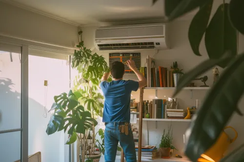 Vérification et entretien d'un climatiseur cassette pour une performance optimale.